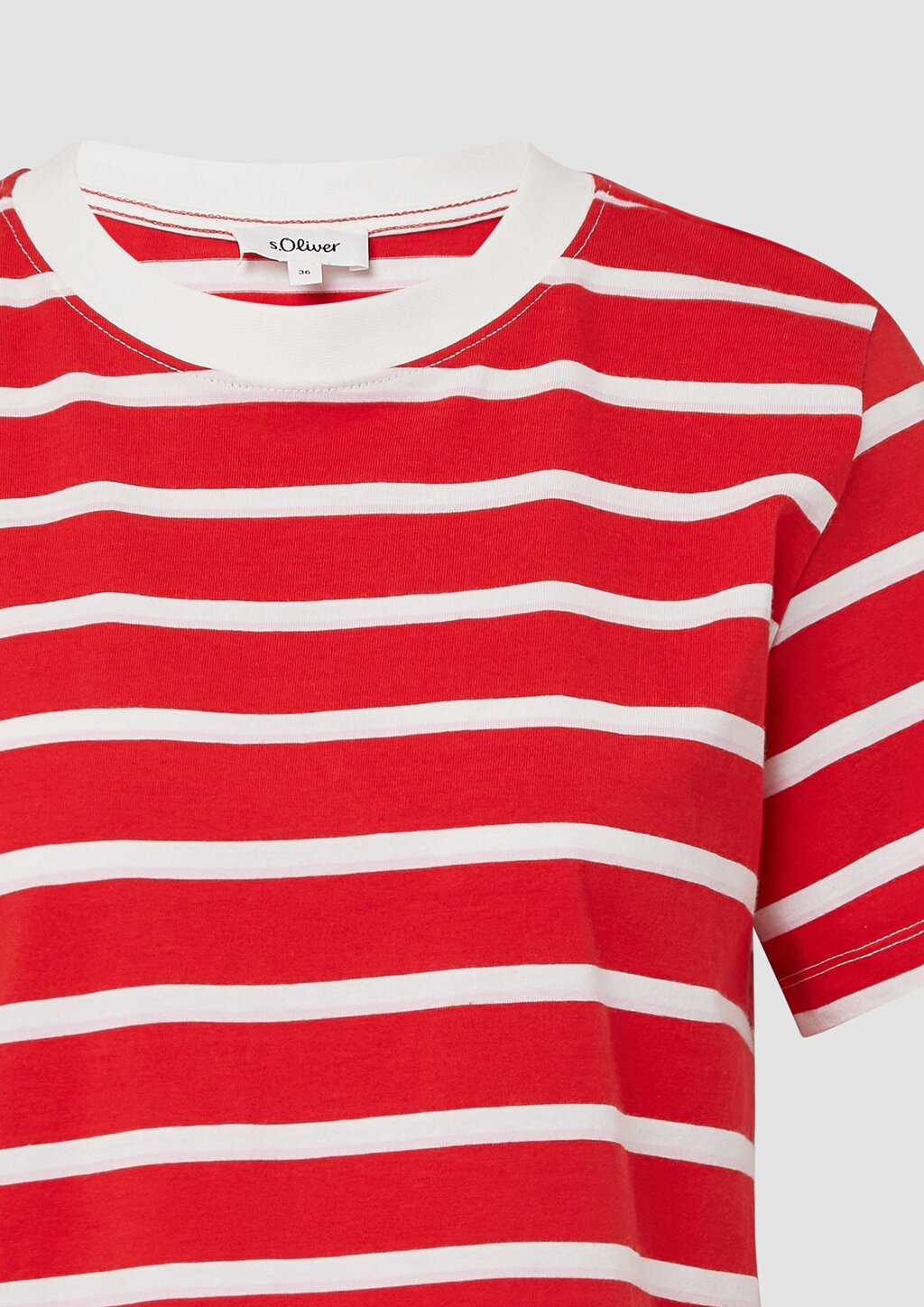 Verkürztes Baumwoll-T-Shirt mit Streifen