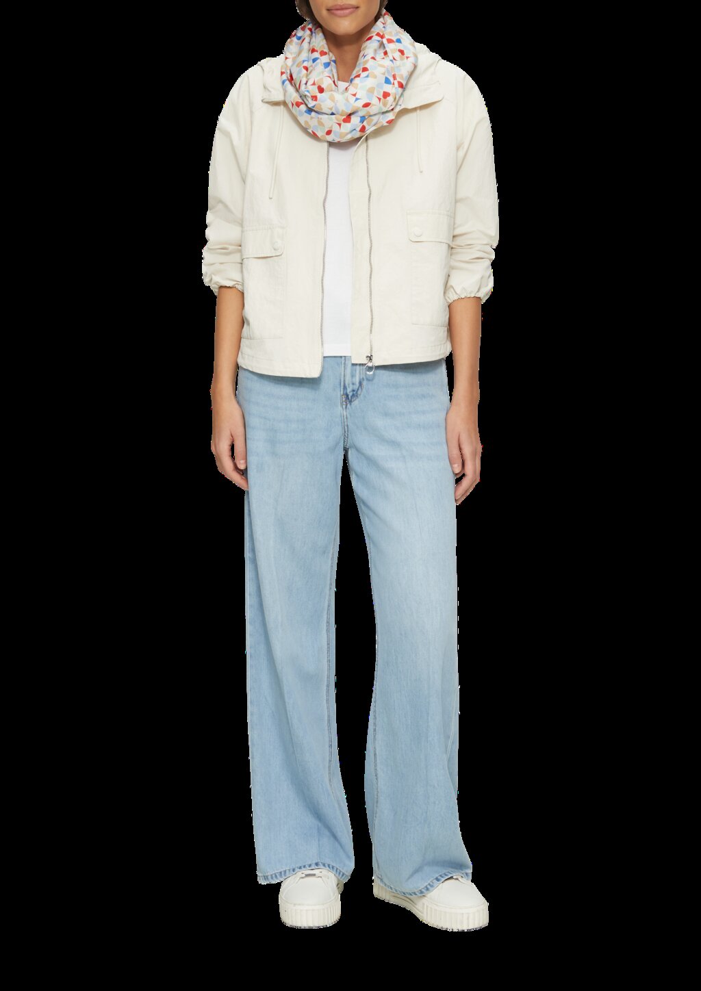 Lässiger Loop Schal aus Viskose mit All-over-Print