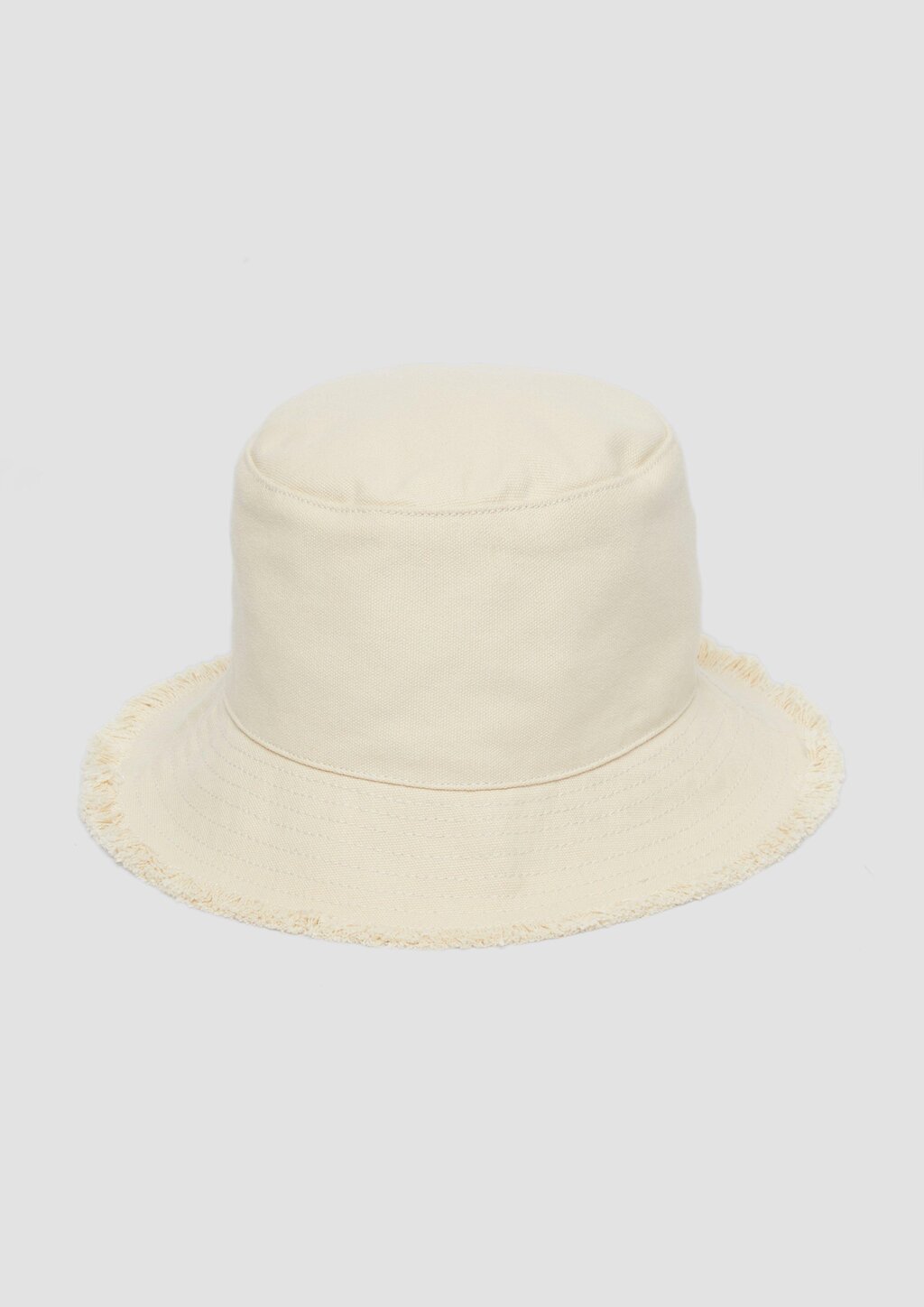 Bucket-Hat aus Canvas mit Fransen