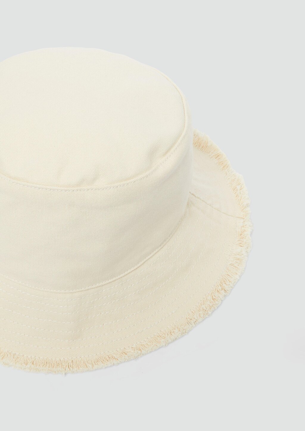 Bucket-Hat aus Canvas mit Fransen