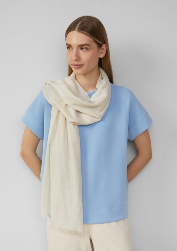 Schal mit Glitzergarn und Fransen