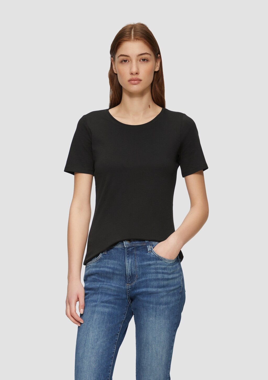 T-Shirt aus Interlockjersey im Slim Fit