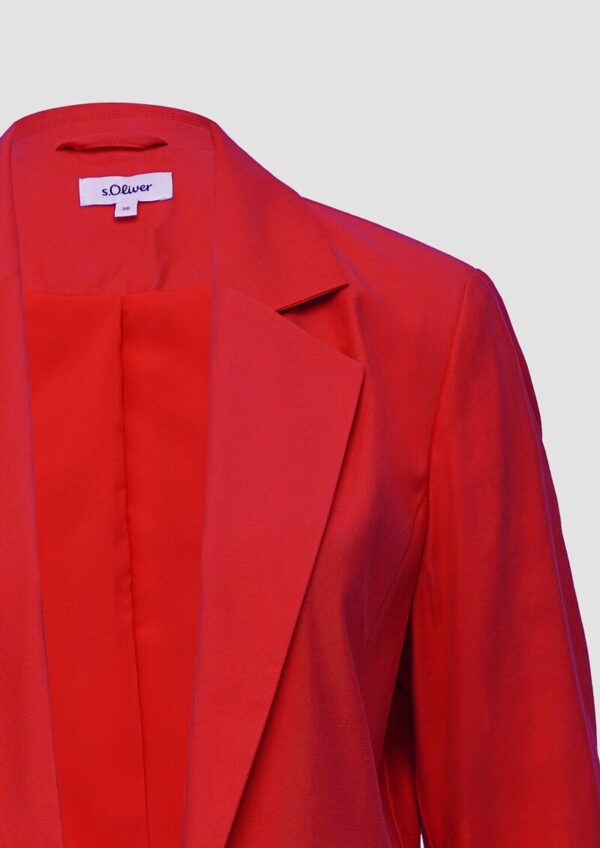 Langer Blazer aus Viskosemix mit Raff-Detail am Ärmel