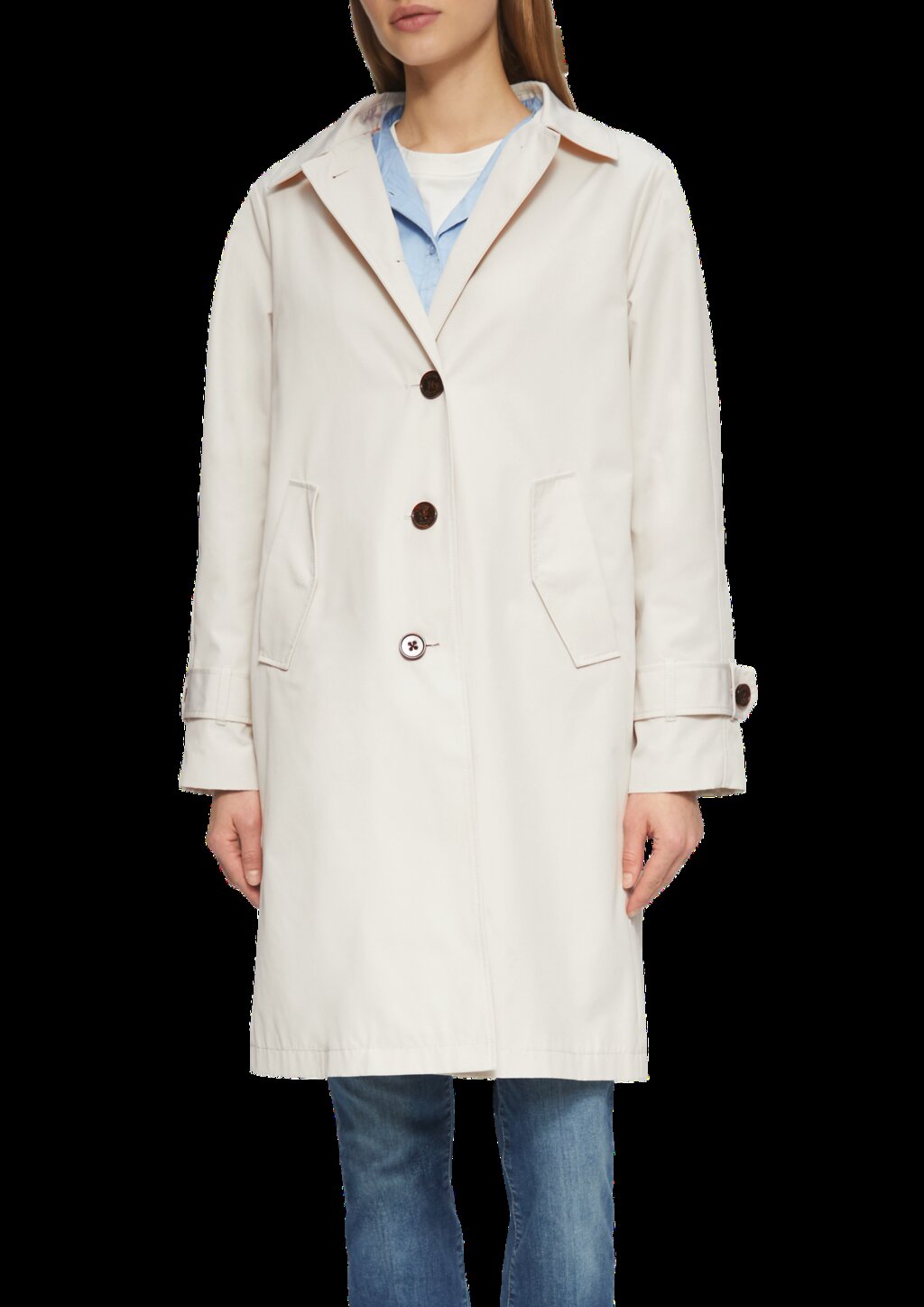 Carcoat mit Rückenschlitz und Riegeldetail am Ärmel