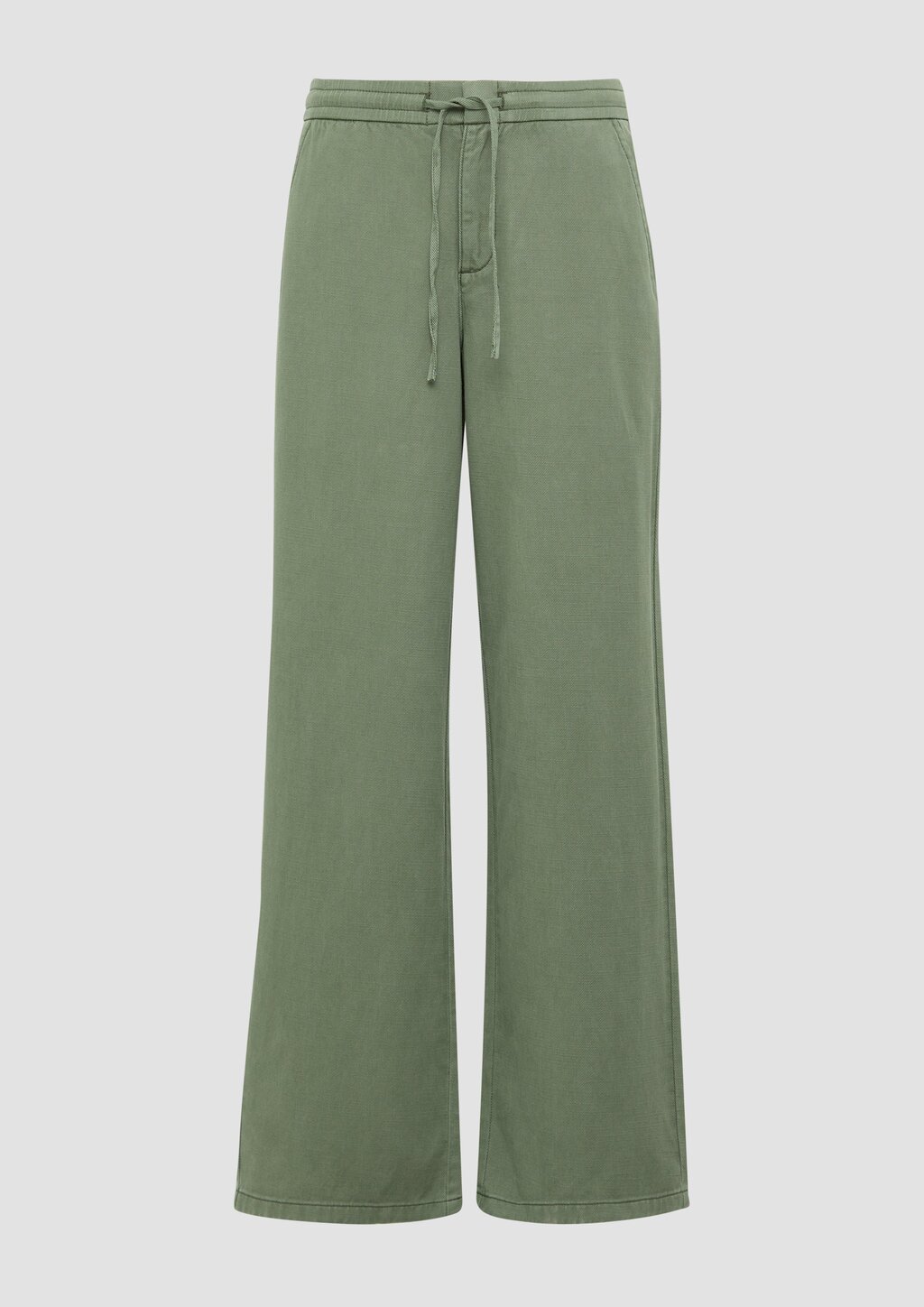 Relaxed-Fit-Twillhose mit Elastikbund und Bindeband