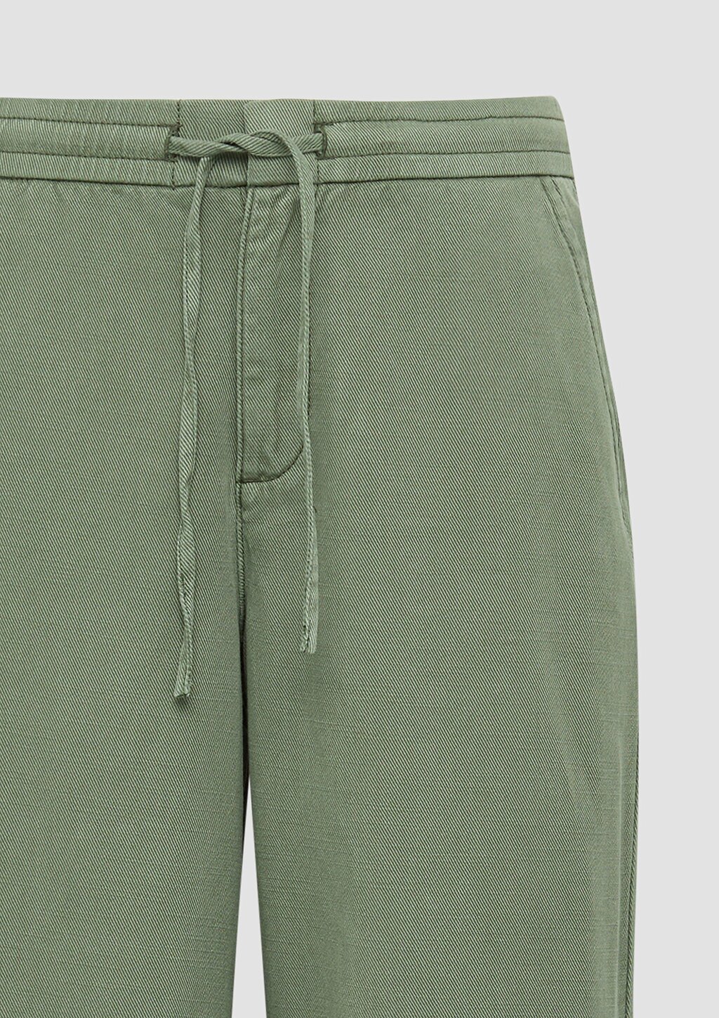 Relaxed-Fit-Twillhose mit Elastikbund und Bindeband