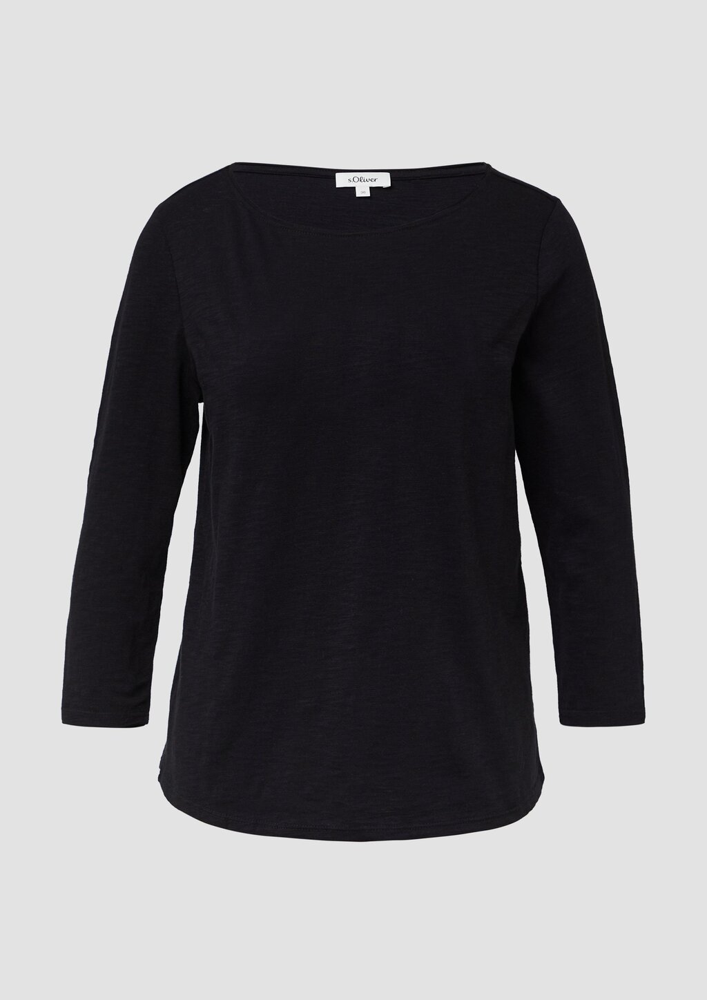 Shirt mit Flammgarnstruktur und 3/4-Ärmeln