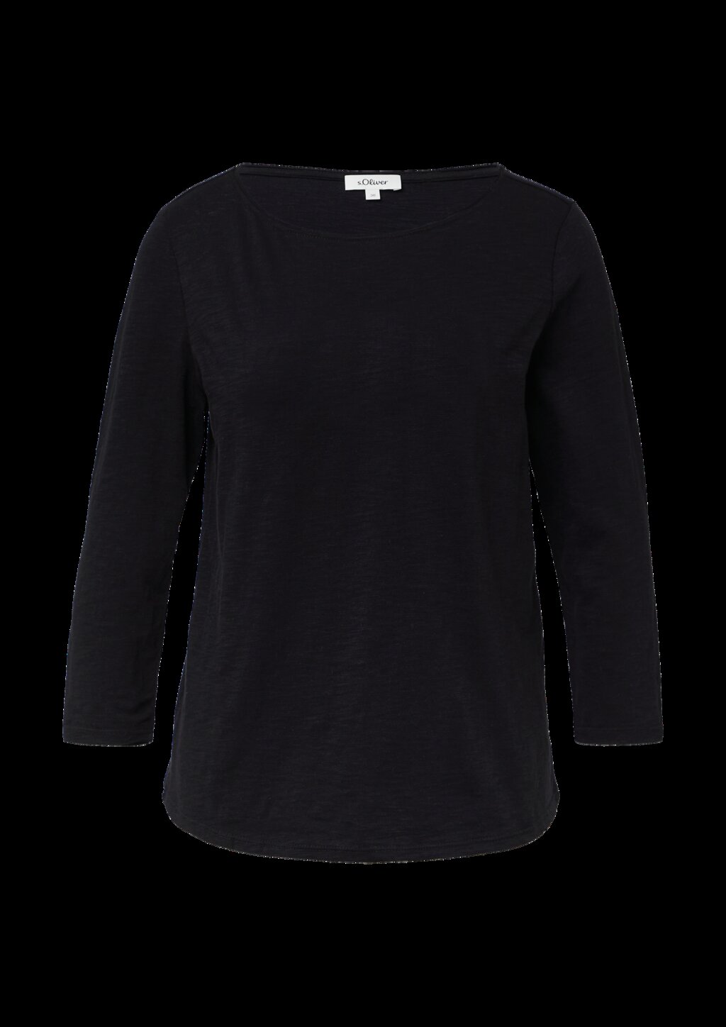 Shirt mit Flammgarnstruktur und 3/4-Ärmeln