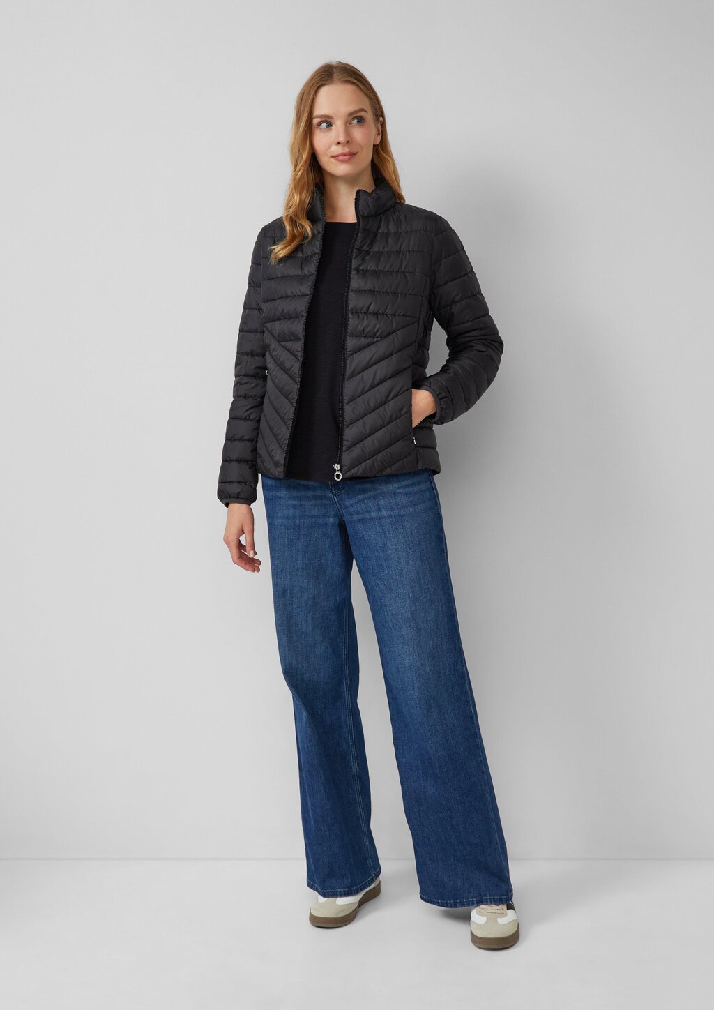 Shirt mit Flammgarnstruktur und 3/4-Ärmeln