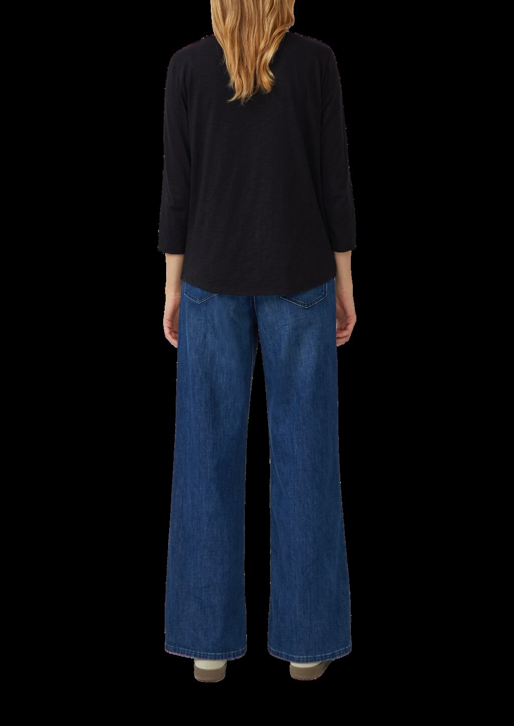 Shirt mit Flammgarnstruktur und 3/4-Ärmeln