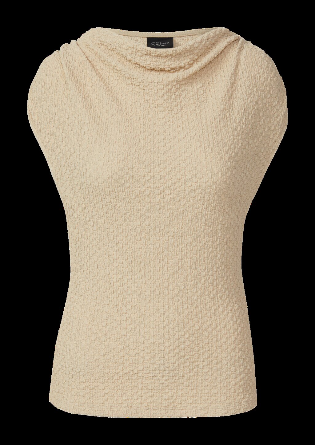 Strukturiertes Shirt mit Wasserfall-Ausschnitt