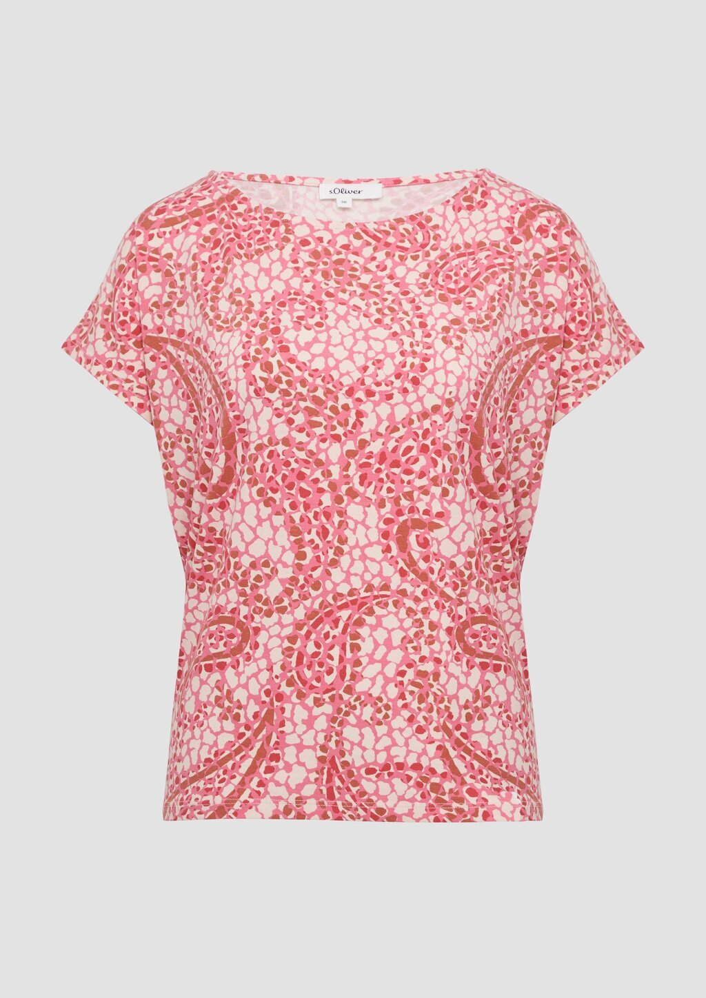 T-Shirt aus Viskosemix mit überschnittenen Schultern