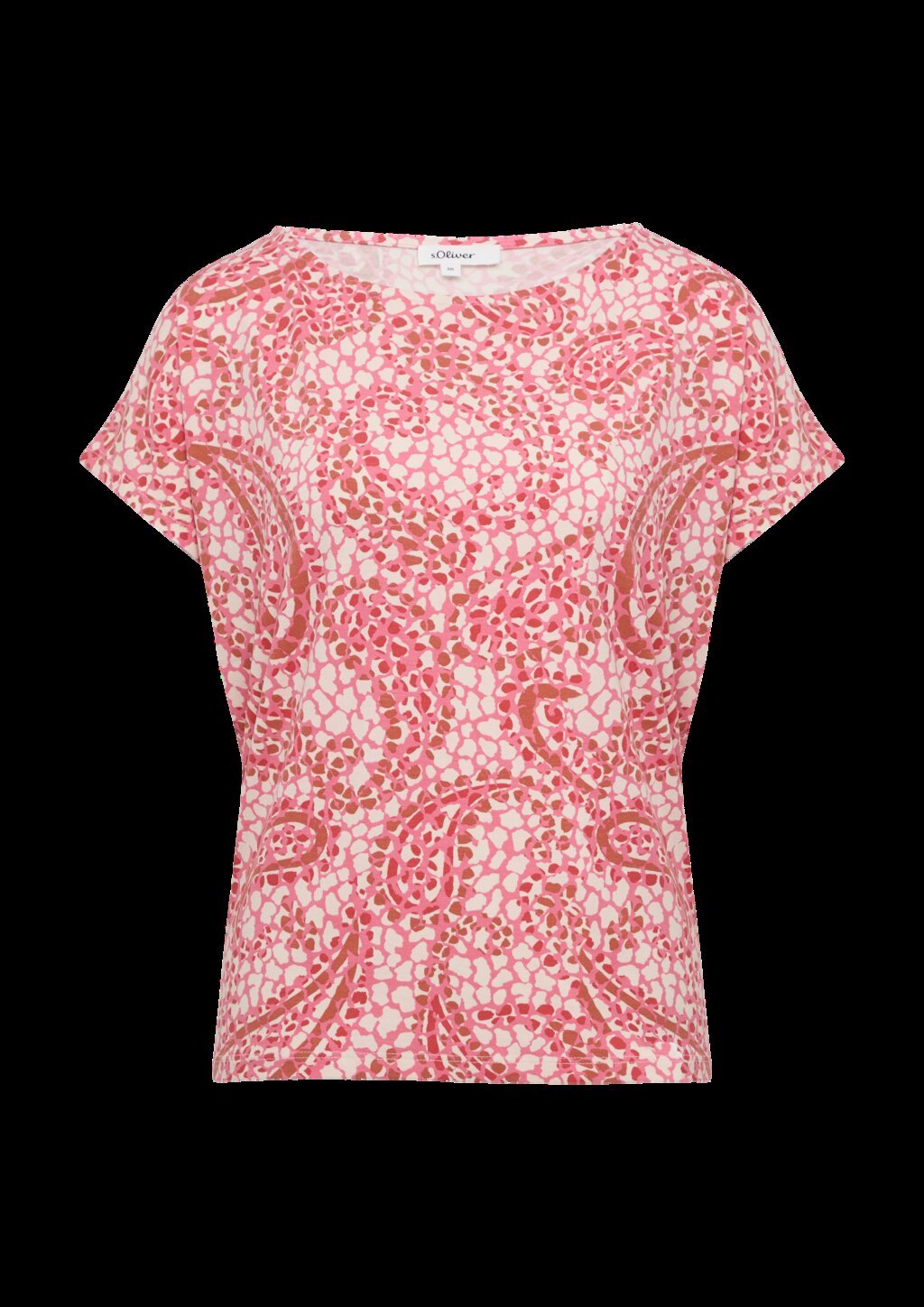 T-Shirt aus Viskosemix mit überschnittenen Schultern