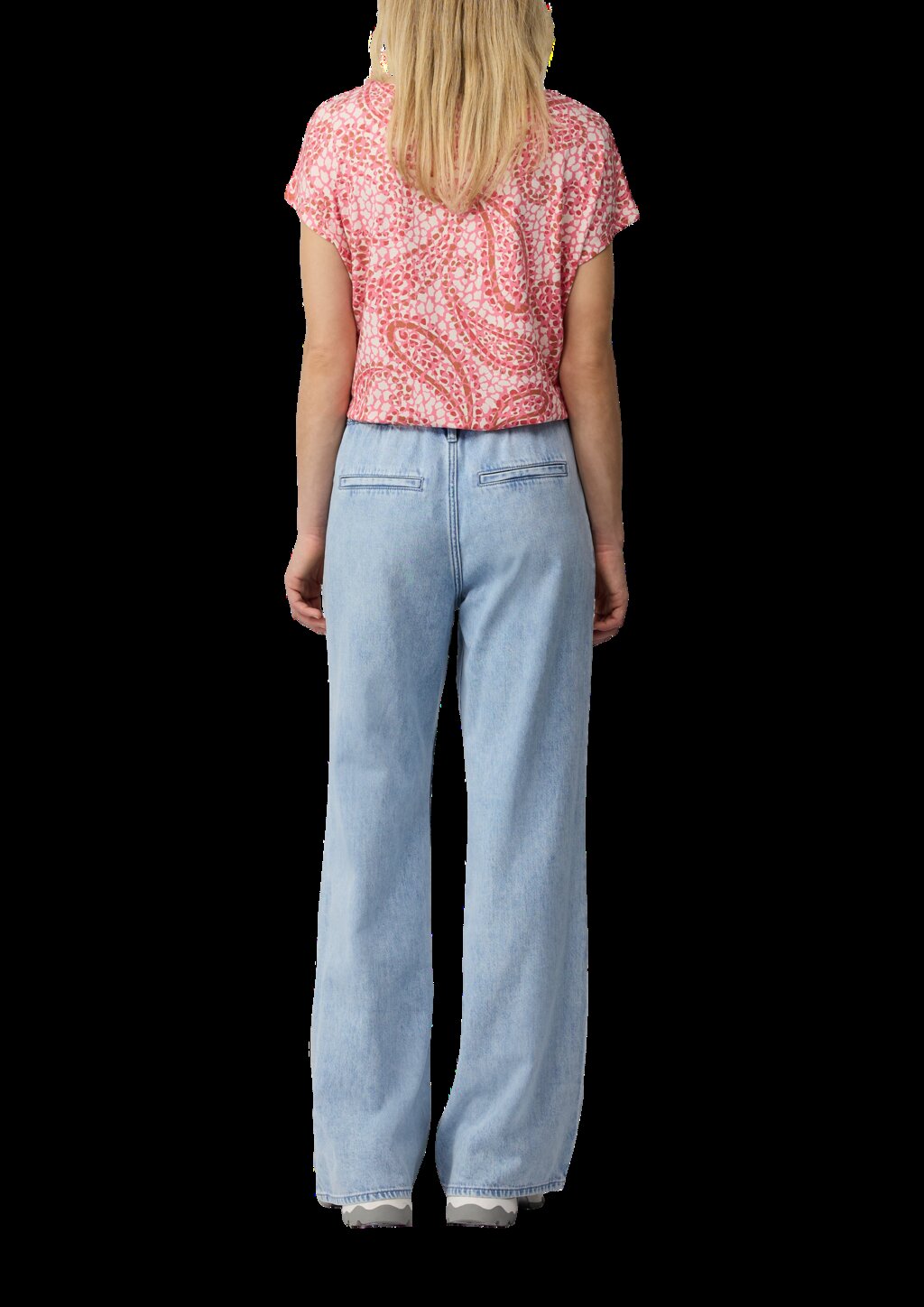 T-Shirt aus Viskosemix mit überschnittenen Schultern