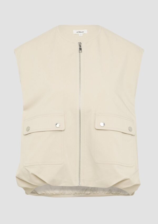 Twill-Weste im Relaxed Fit mit Raffungs-Details