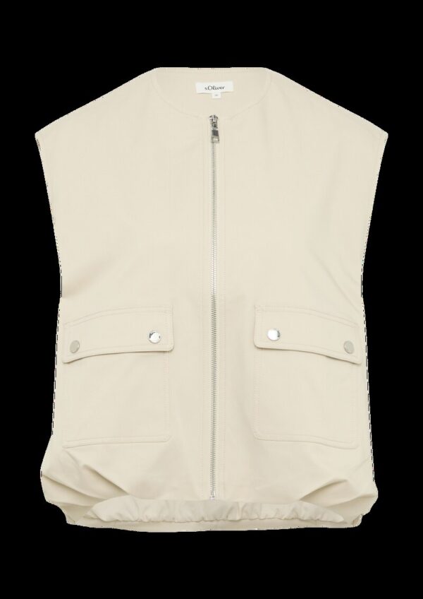 Twill-Weste im Relaxed Fit mit Raffungs-Details