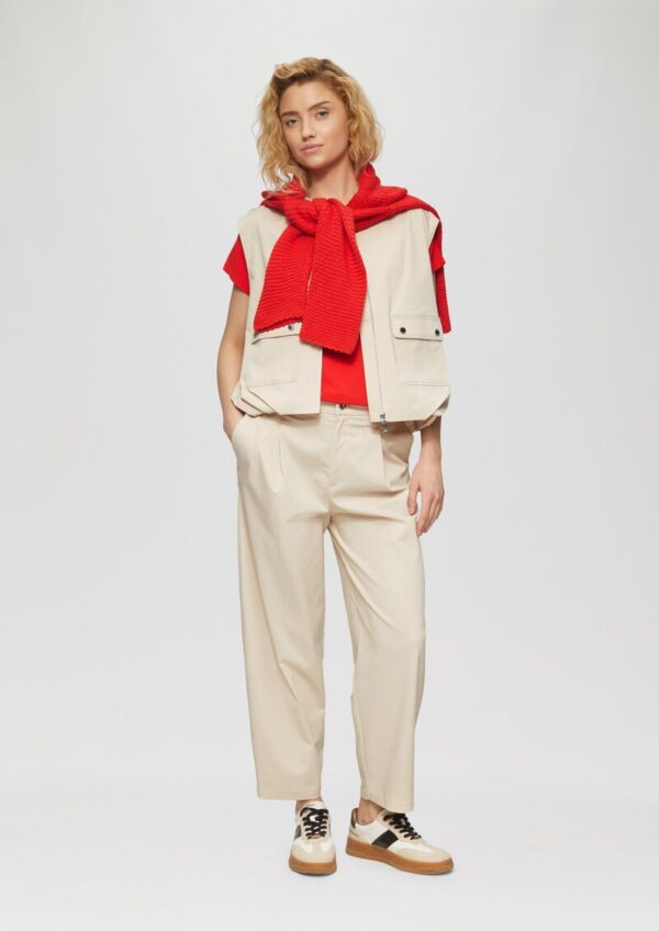 Twill-Weste im Relaxed Fit mit Raffungs-Details