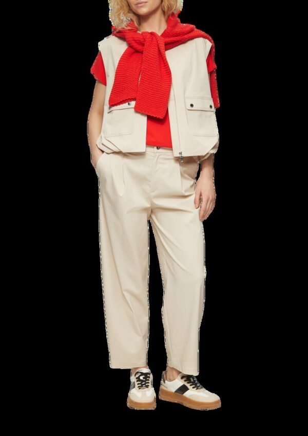 Twill-Weste im Relaxed Fit mit Raffungs-Details