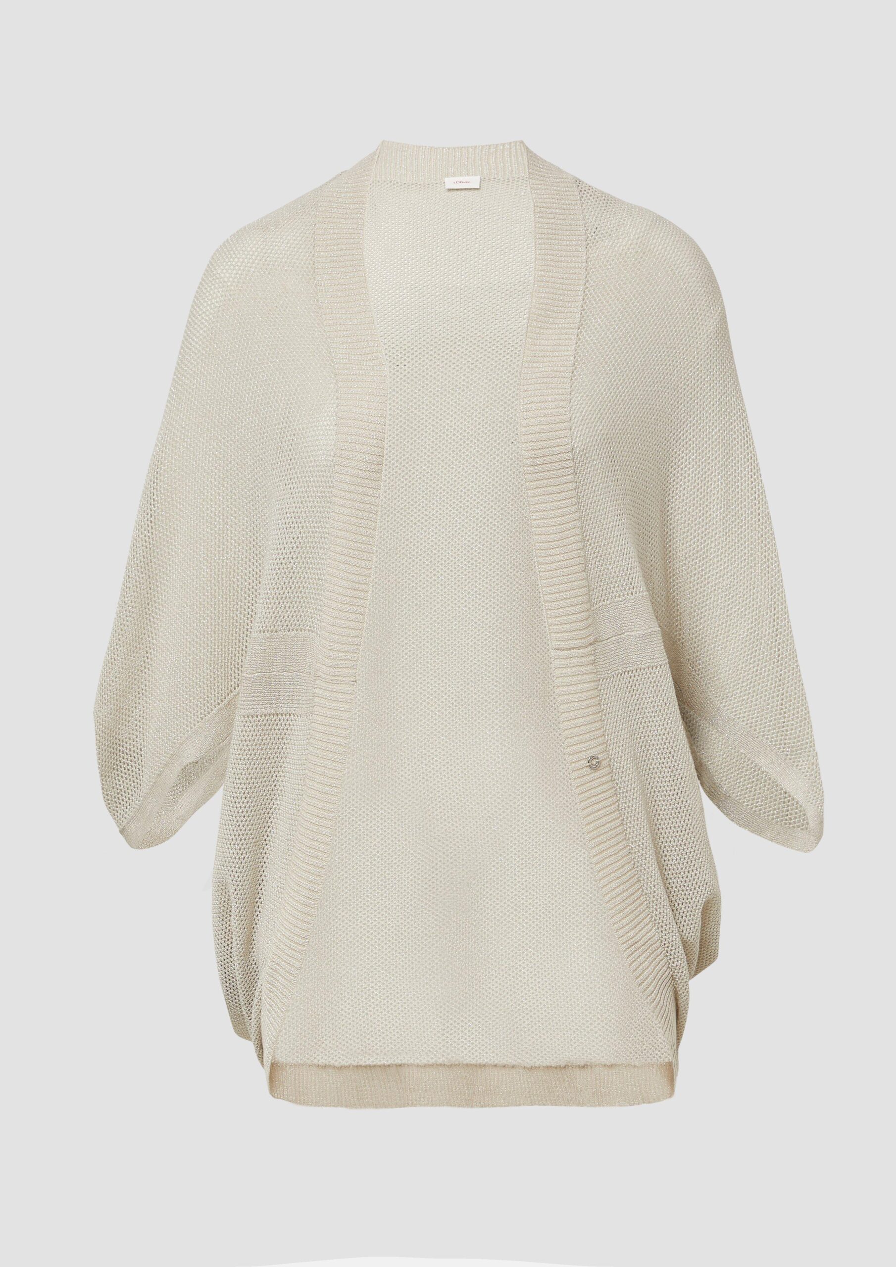 Strickponcho mit Glitzergarn