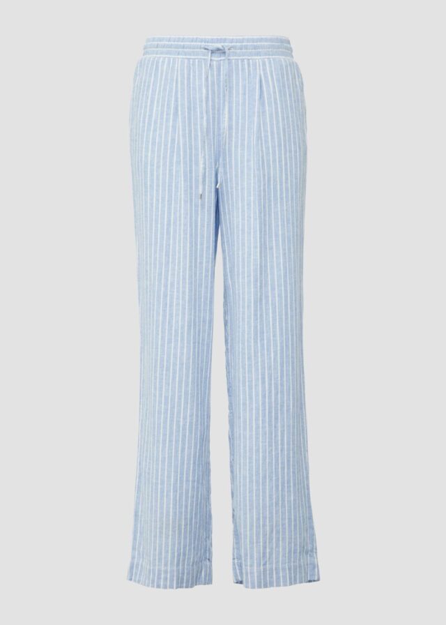 Wide-Leg-Hose aus Leinemix