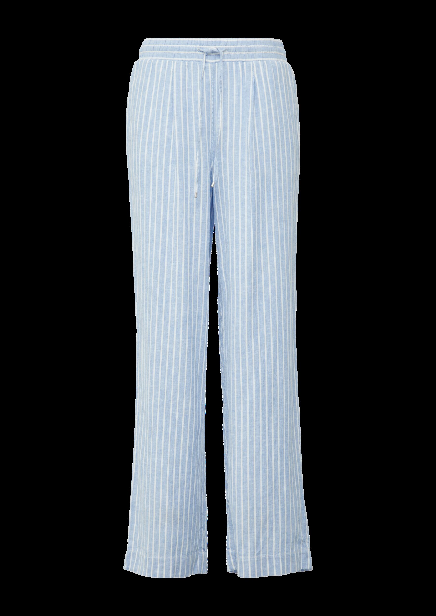 Wide-Leg-Hose aus Leinemix