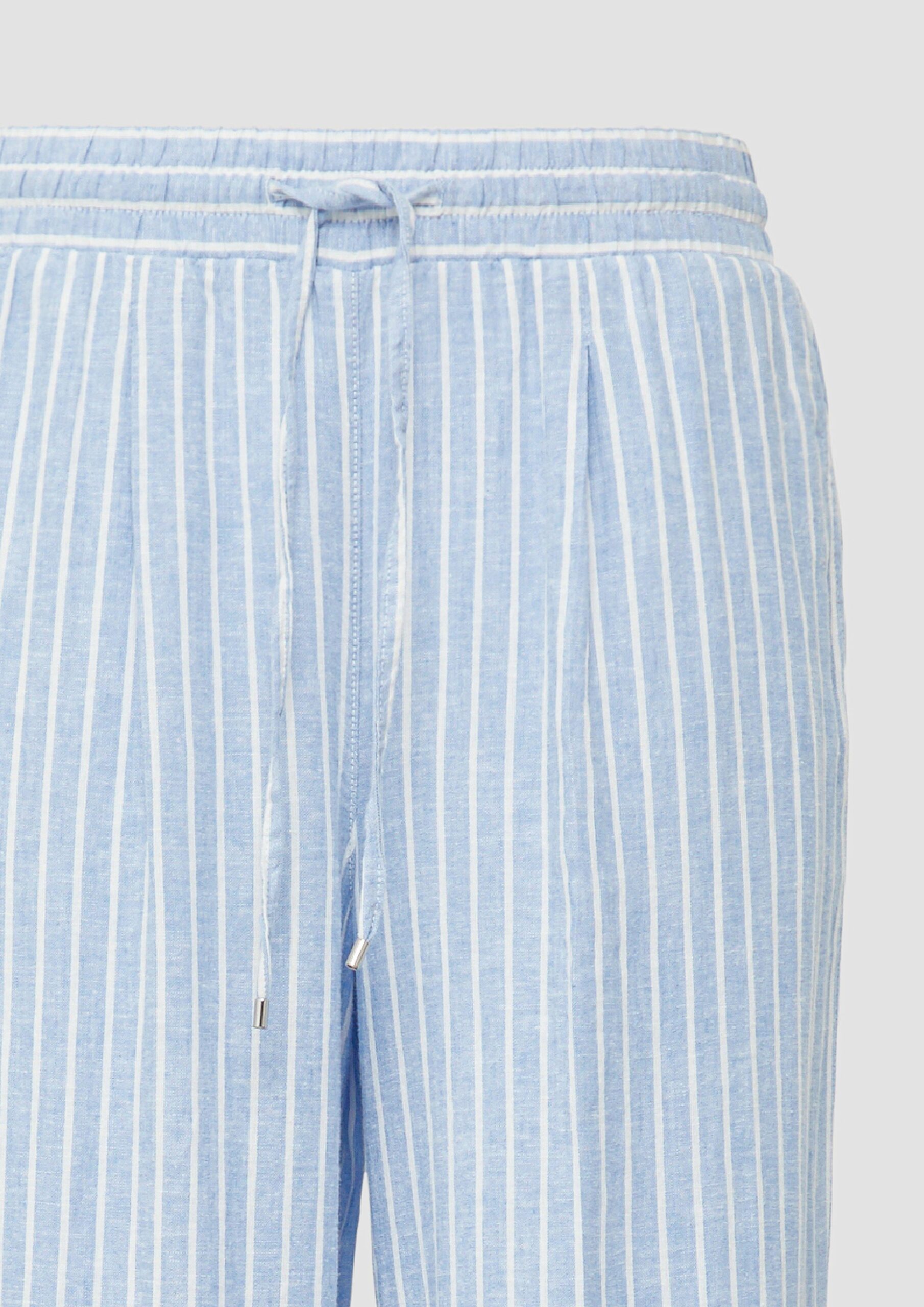 Wide-Leg-Hose aus Leinemix