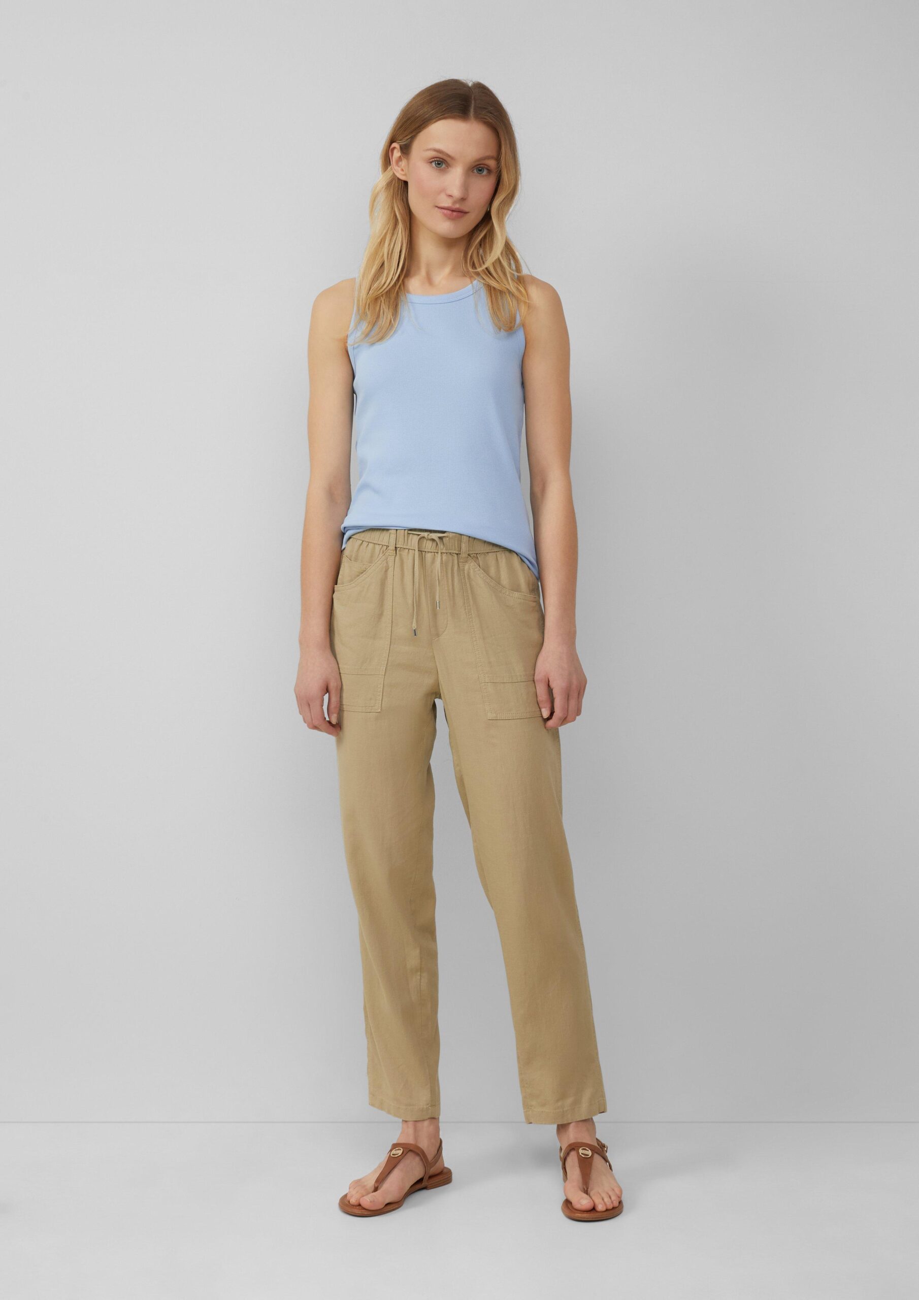 Ankle-Jogpants aus Leinenmix