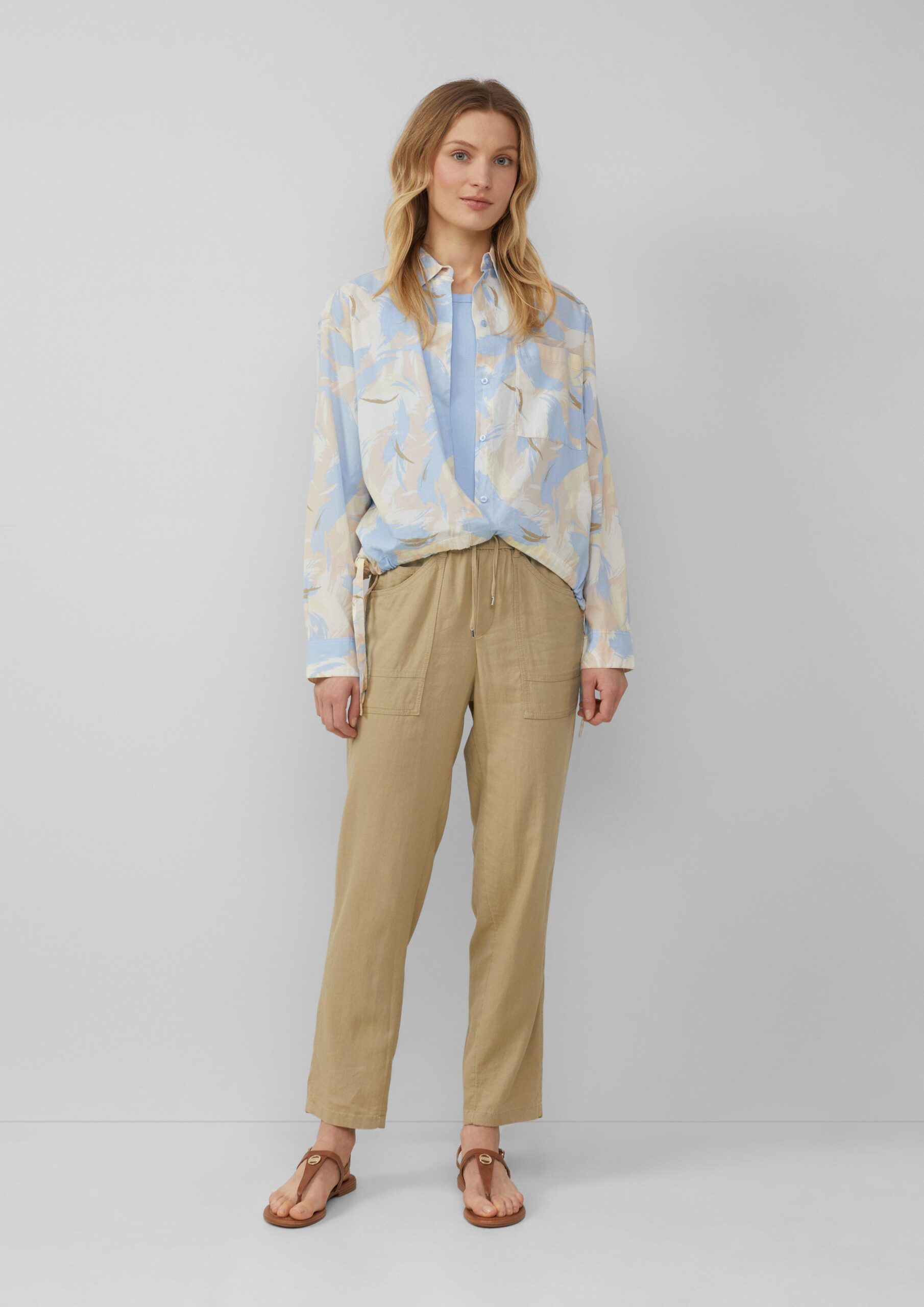 Ankle-Jogpants aus Leinenmix