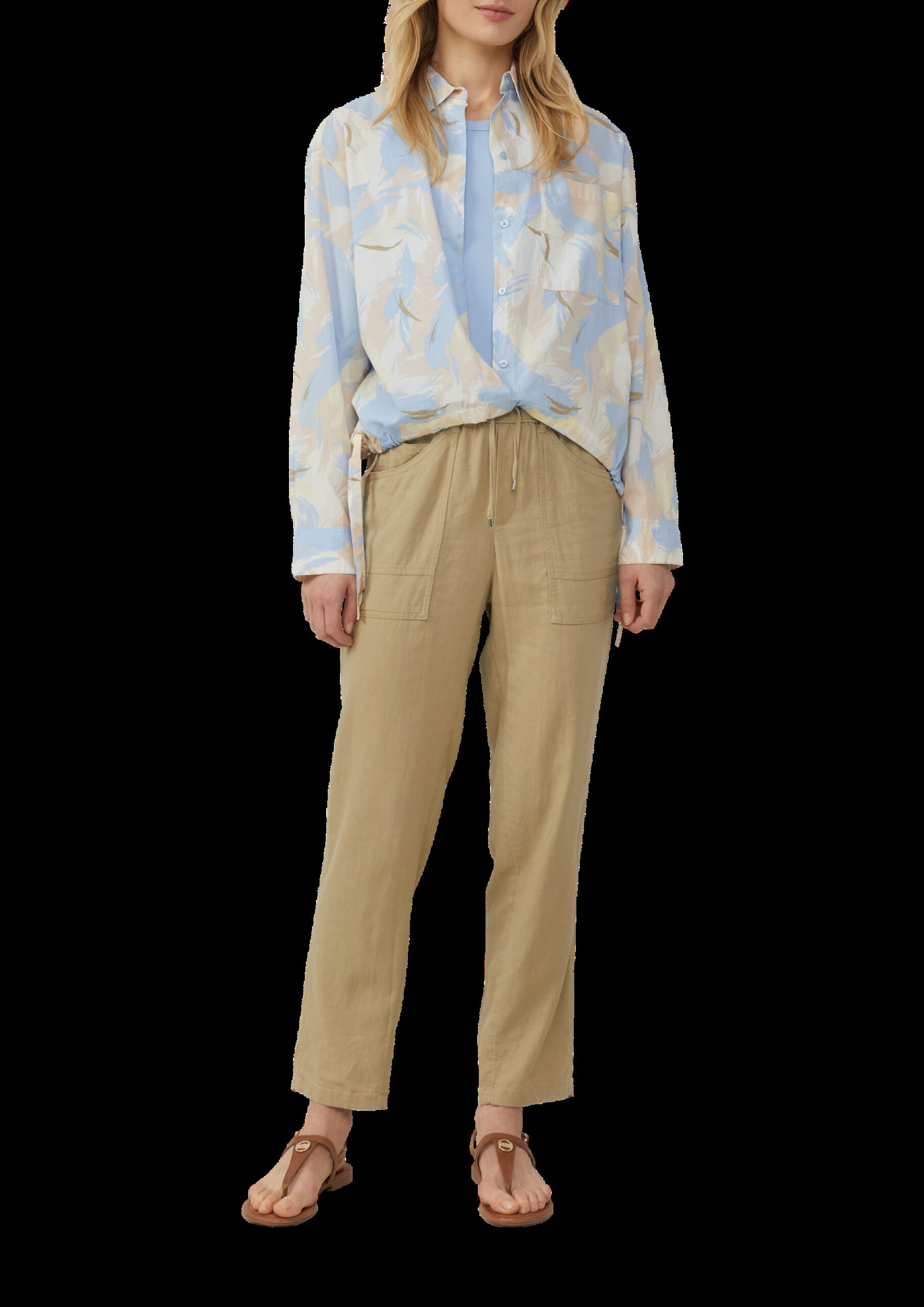 Ankle-Jogpants aus Leinenmix