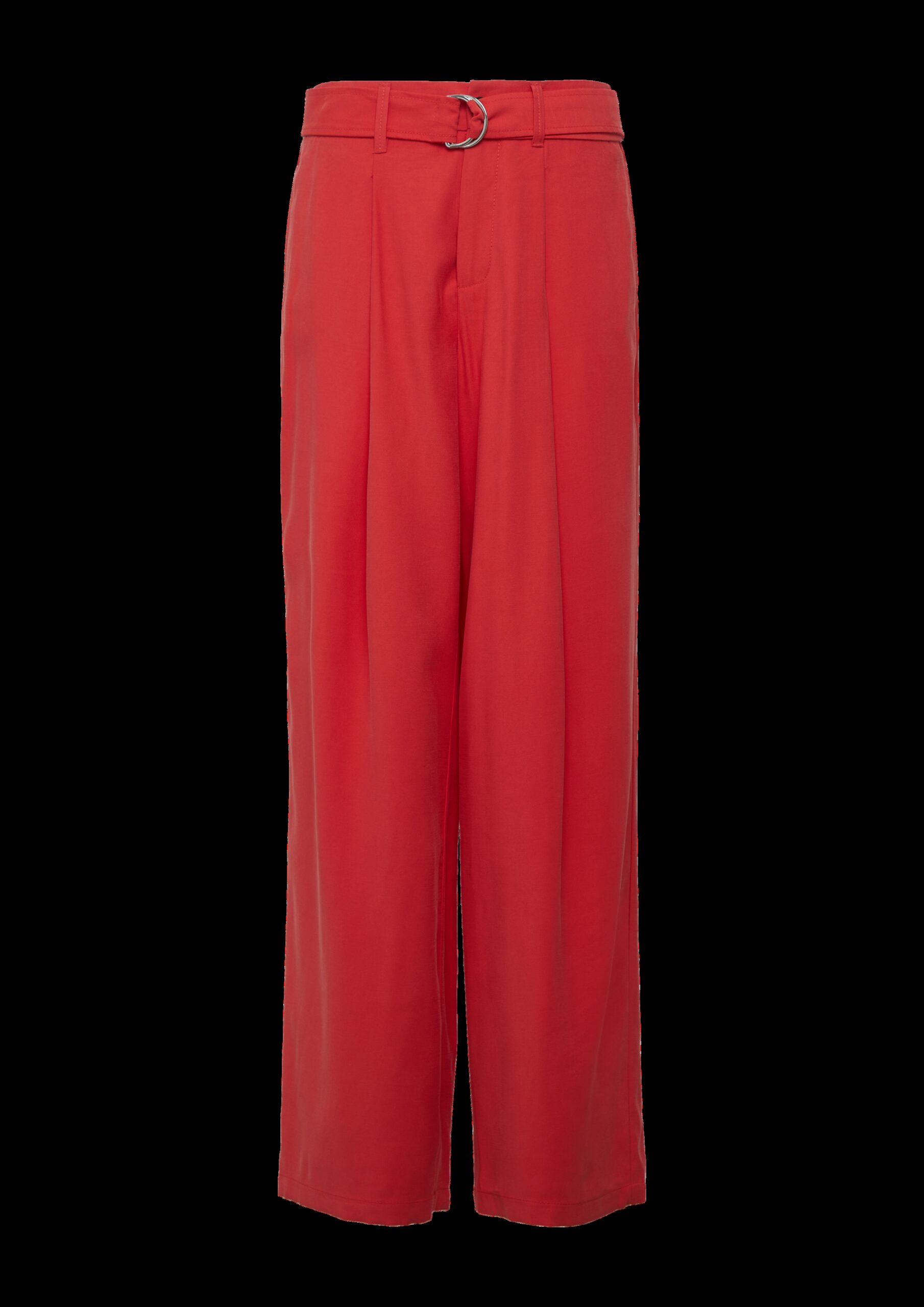 Wide-Leg-Hose aus Viskosemix mit Stoffgürtel