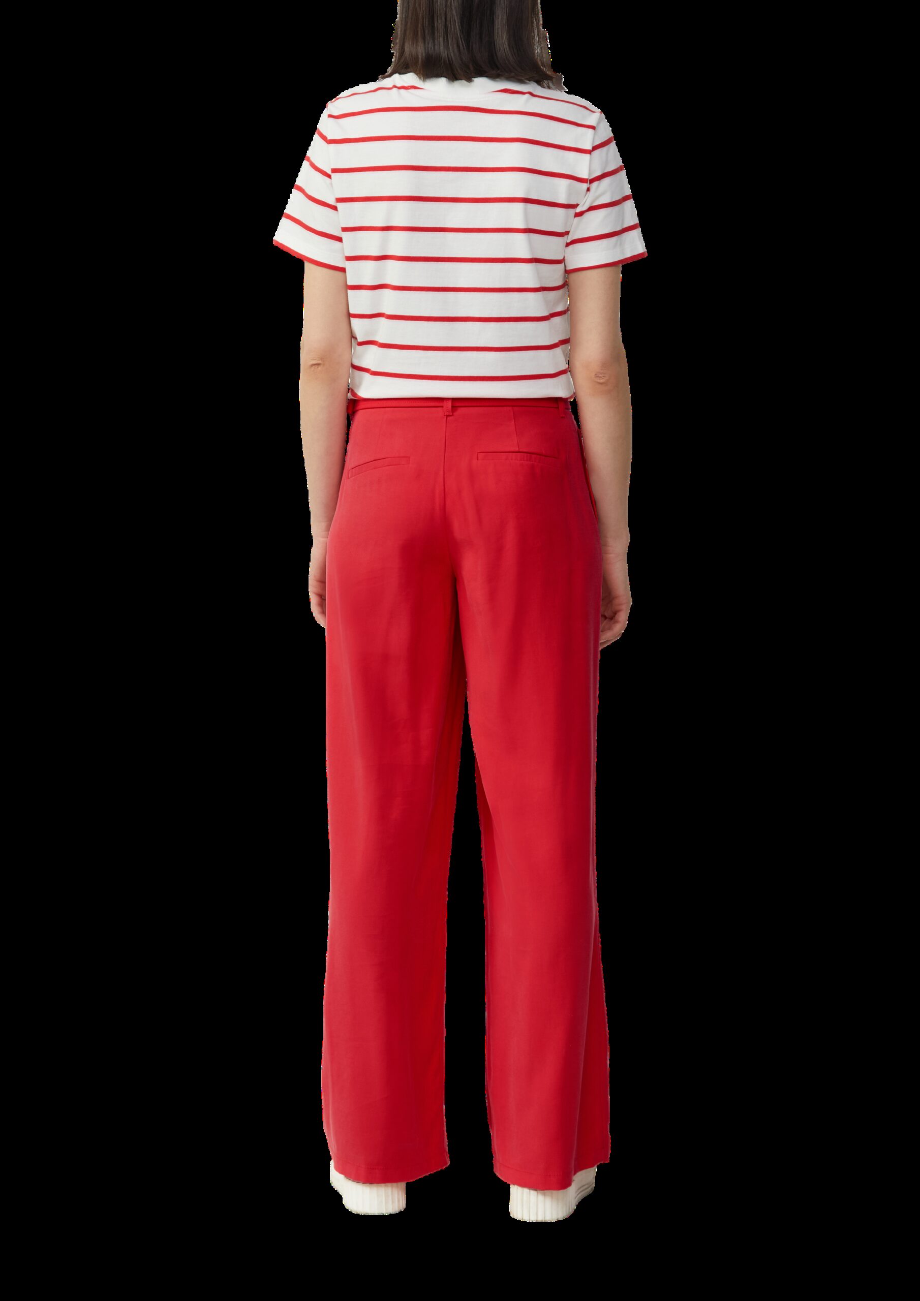 Wide-Leg-Hose aus Viskosemix mit Stoffgürtel