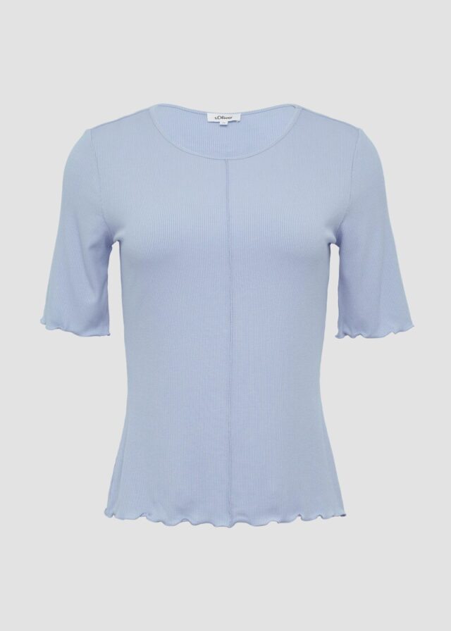 Geripptes Slim-Fit-Shirt mit Nahtdetail