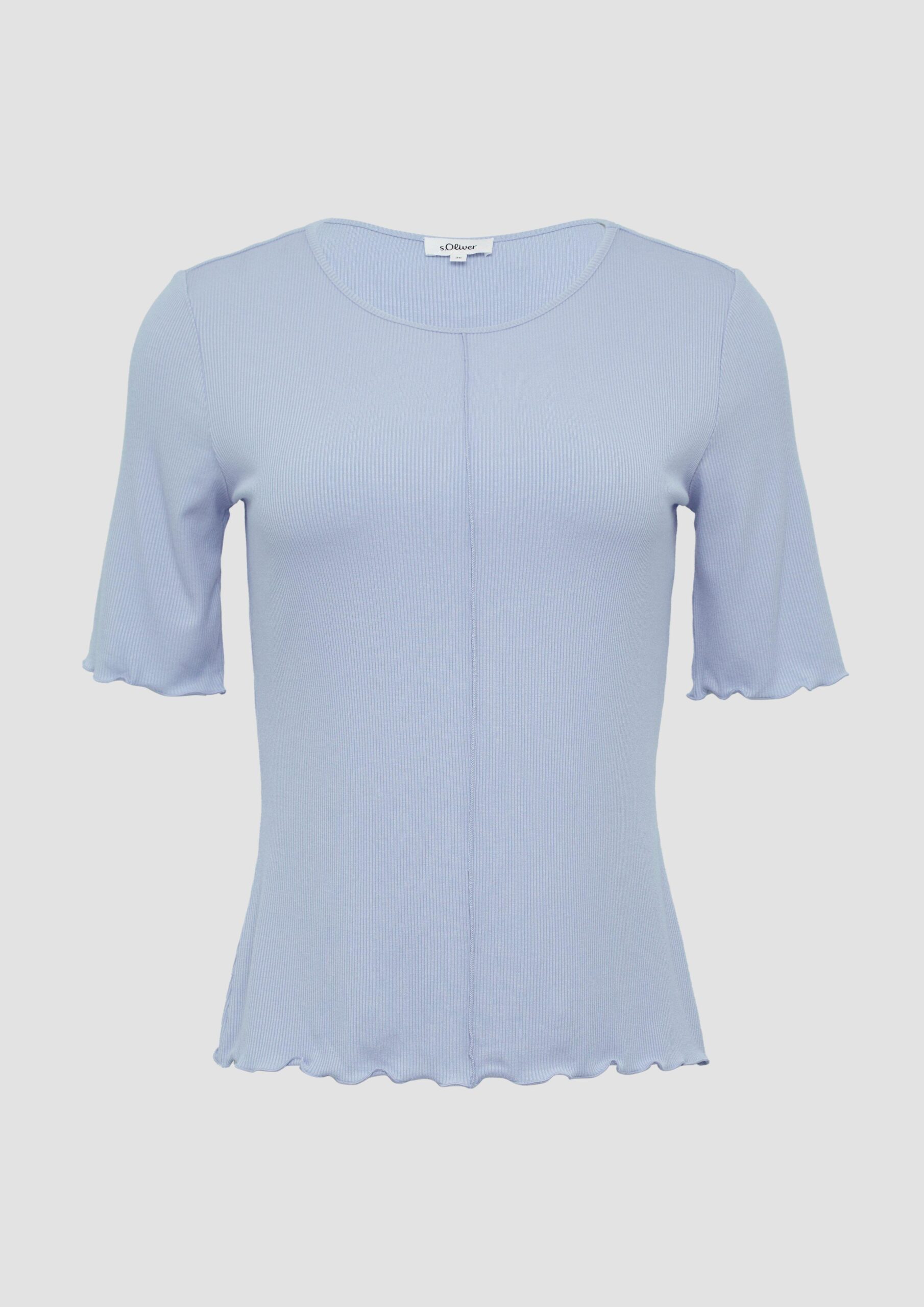Geripptes Slim-Fit-Shirt mit Nahtdetail