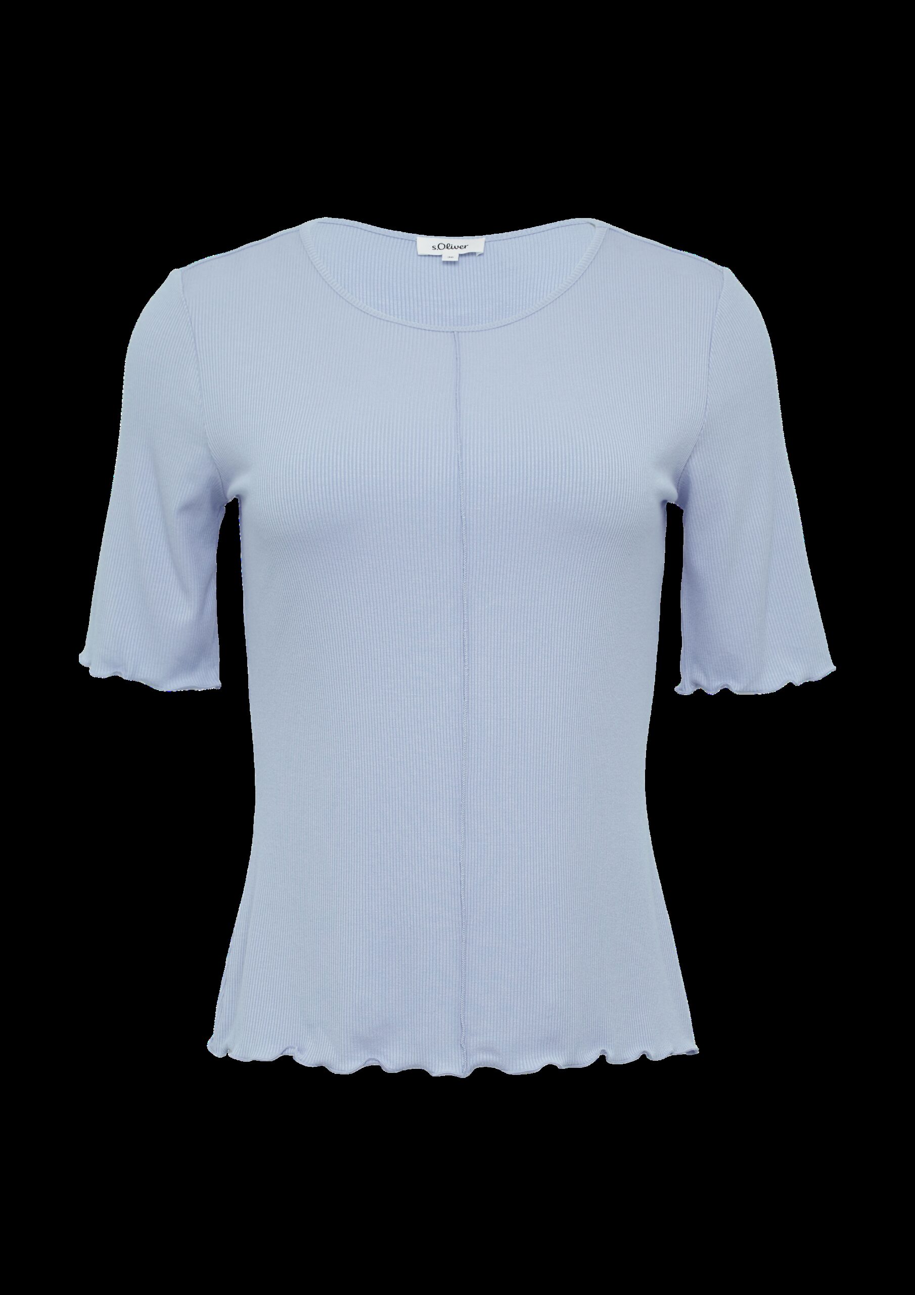 Geripptes Slim-Fit-Shirt mit Nahtdetail