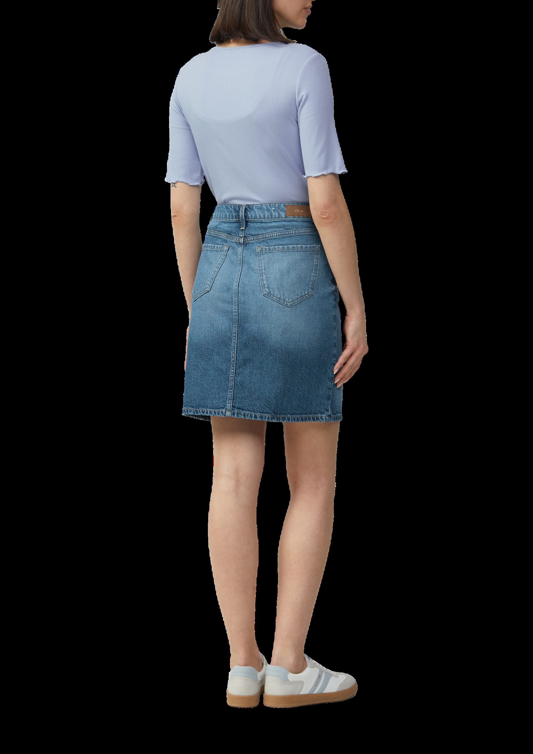 Geripptes Slim-Fit-Shirt mit Nahtdetail