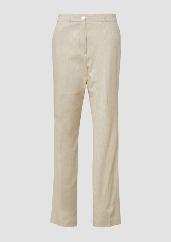 Melierte Straight-Leg-Hose aus Baumwollmix