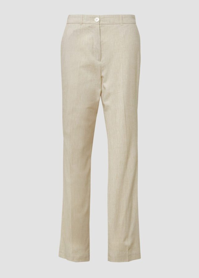 Melierte Straight-Leg-Hose aus Baumwollmix
