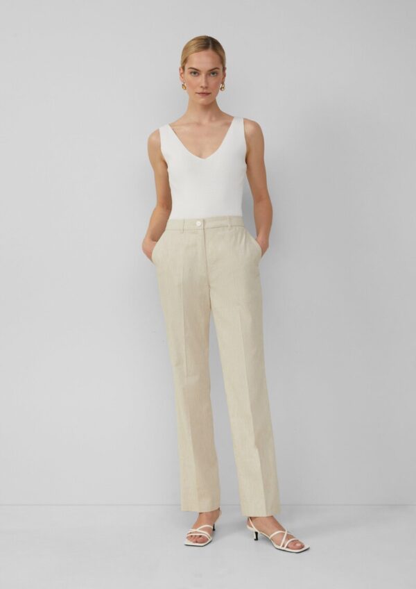 Melierte Straight-Leg-Hose aus Baumwollmix