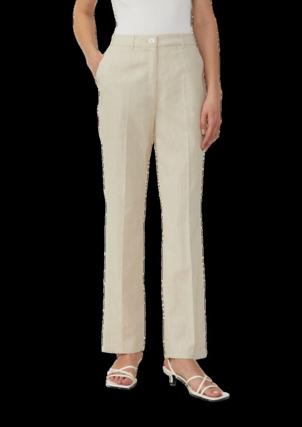 Melierte Straight-Leg-Hose aus Baumwollmix