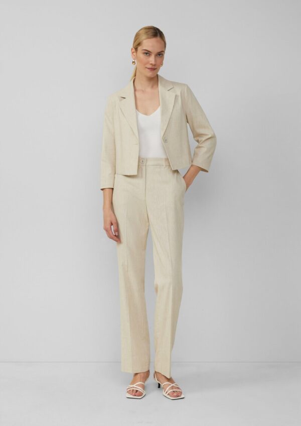 Melierte Straight-Leg-Hose aus Baumwollmix