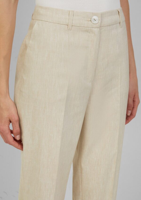 Melierte Straight-Leg-Hose aus Baumwollmix