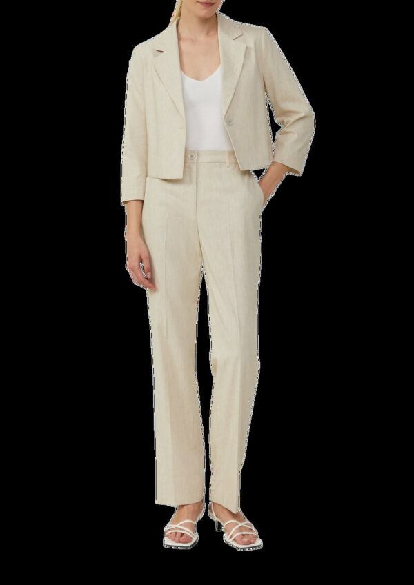 Melierte Straight-Leg-Hose aus Baumwollmix