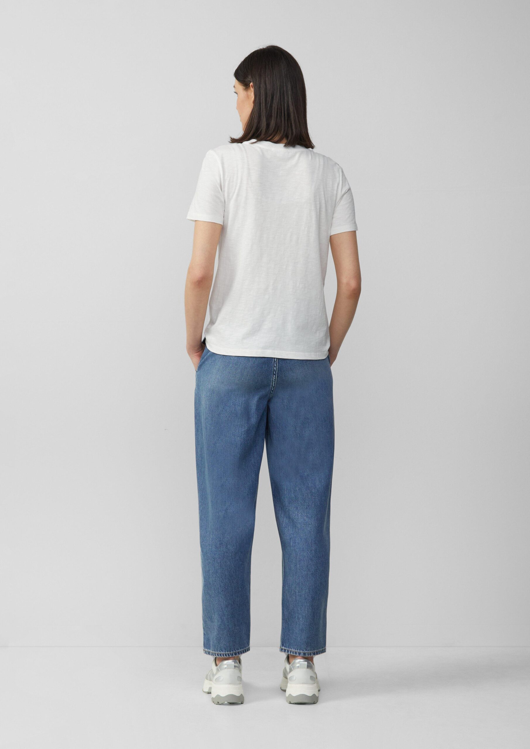 Jersey-T-Shirt mit Schriftprint und Pailletten