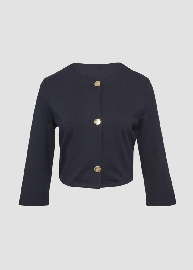 Verkürzte Jacke im Boxy-Fit mit goldfarbenen Knöpfen