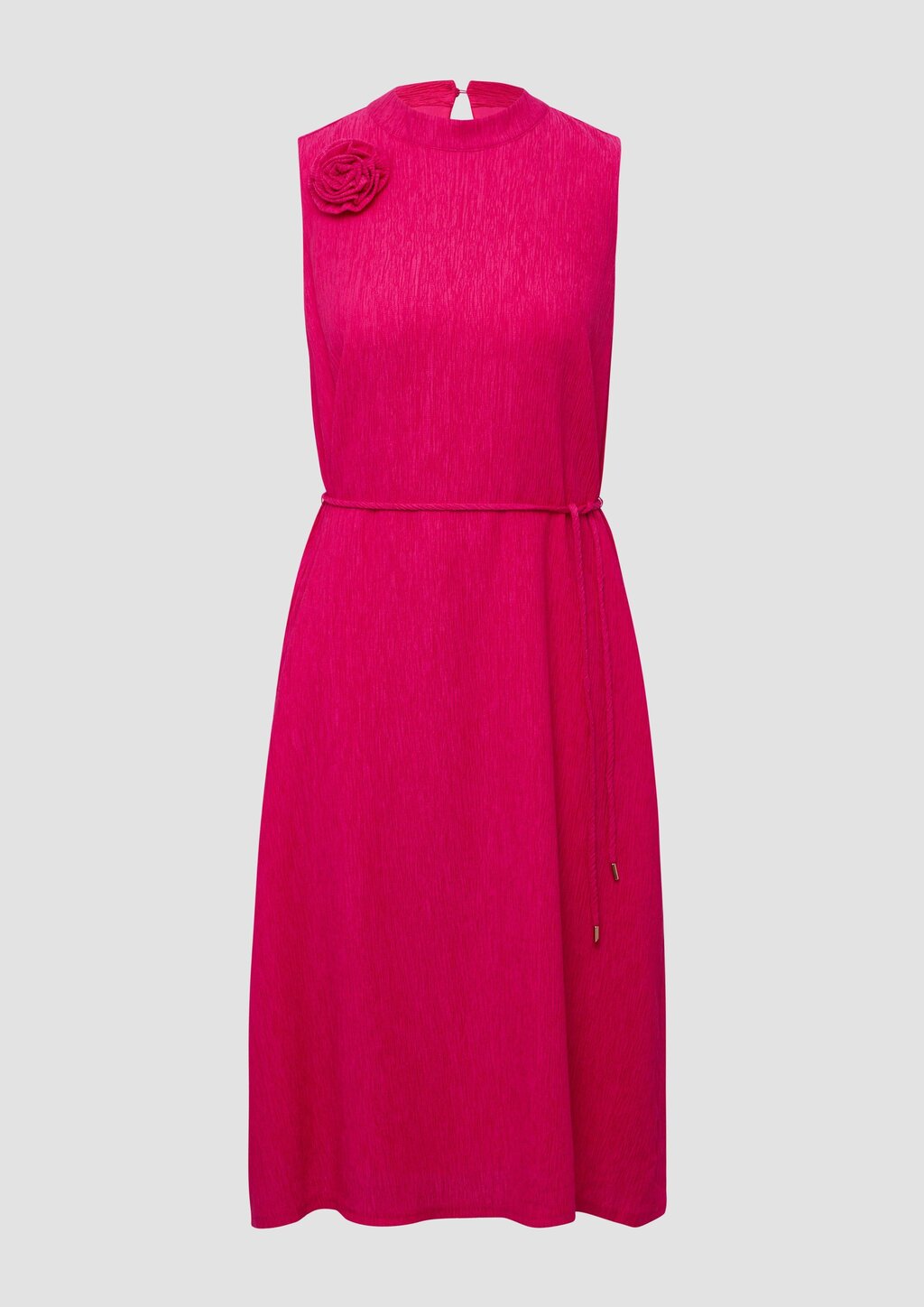 Ärmelloses Viskosekleid im Relaxed Fit mit abnehmbarer Brosche