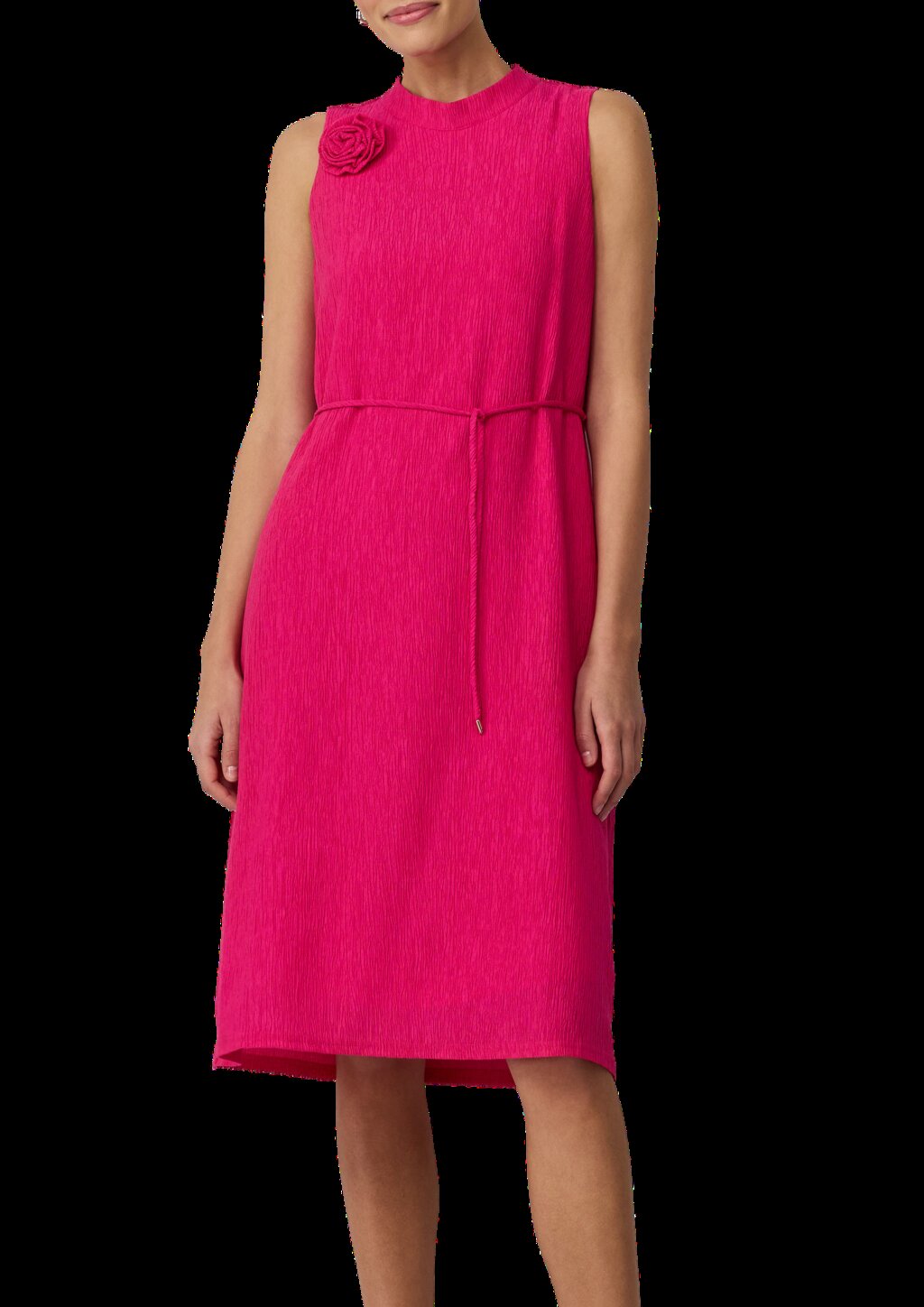 Ärmelloses Viskosekleid im Relaxed Fit mit abnehmbarer Brosche