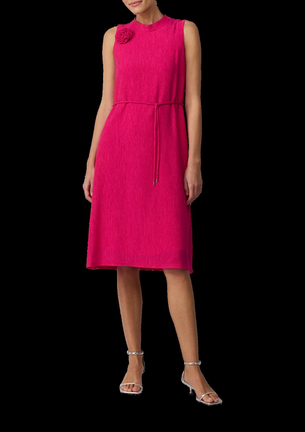 Ärmelloses Viskosekleid im Relaxed Fit mit abnehmbarer Brosche