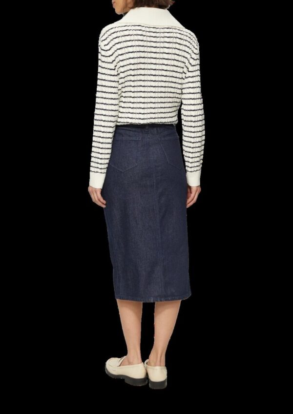 Midirock aus Denim mit Schlitz vorne