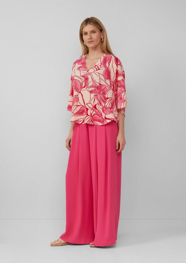 Gemusterte Loose-Fit-Bluse mit Schmuck-Details