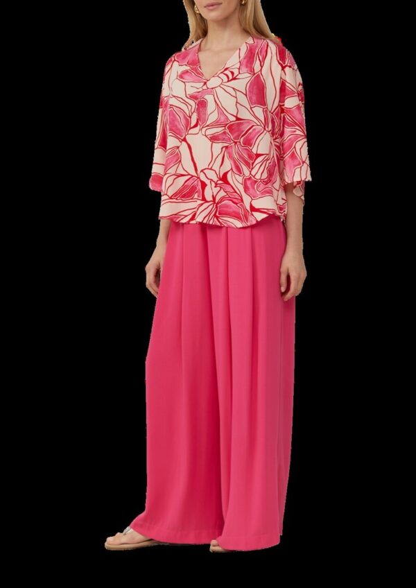 Gemusterte Loose-Fit-Bluse mit Schmuck-Details